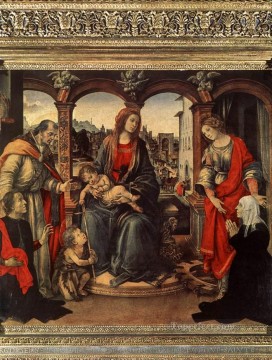  santos pintura - Virgen con el Niño y los Santos 1488 Christian Filippino Lippi